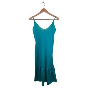 Vintage Teal Green Slip Dress Nighty